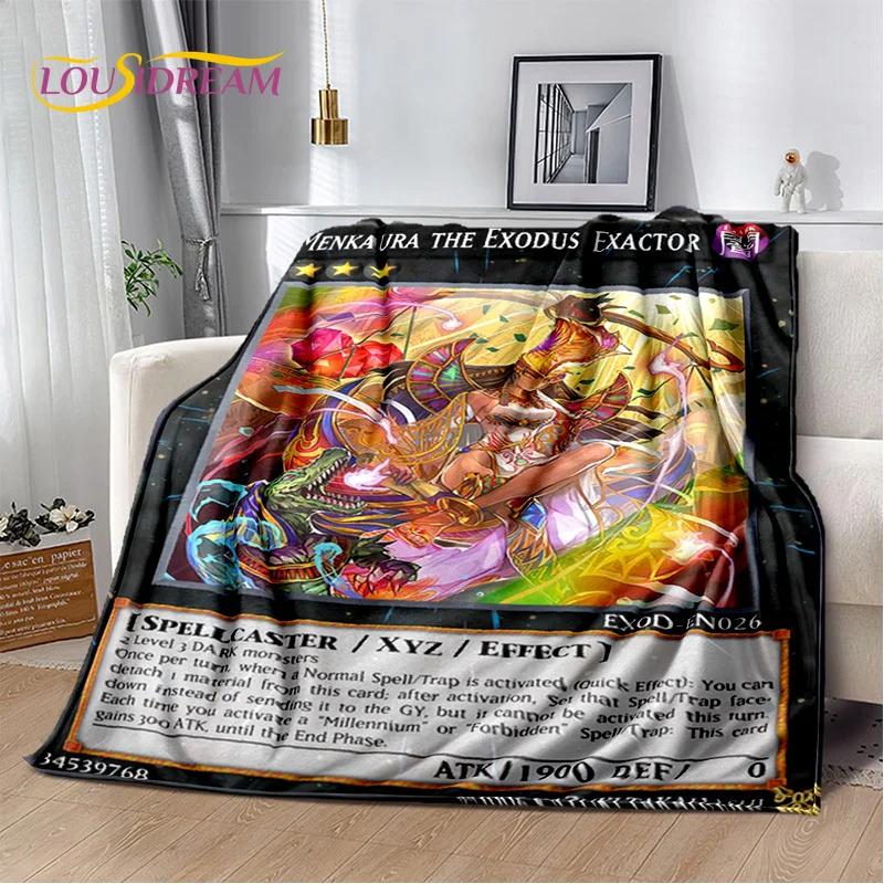 3D Monster Gold Card Cartoon Yu-Gi-Oh Anime Dack Magician Game Soft Flannel Blanket for Bed Bedroom Sofa Picnic,Outdoors Leisure