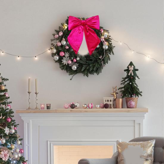 Velvet Bow Christmas Tree Decor Wedding Door Window Decoration Festive Home Accent for Holiday Celebrations