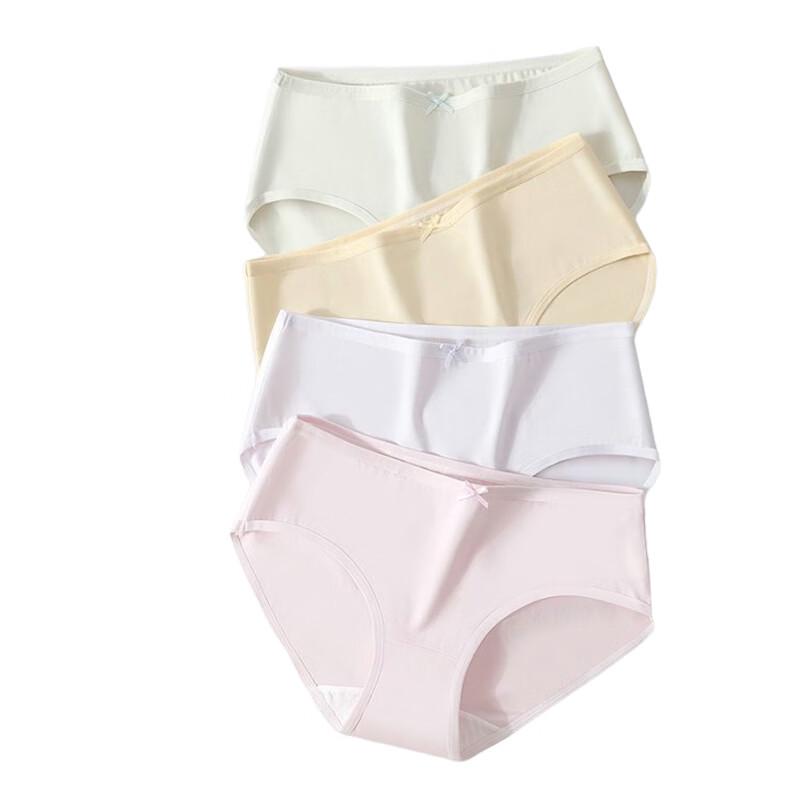 Mao Ren Sweet Bowknot Pure Cotton Antibacterial Briefs 4-Pack