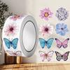1 Roll Butterfly Flower Stickers, Suitable for Home and Office Wall Decoration, Laptops, Water Bottles, Decorative Stickers