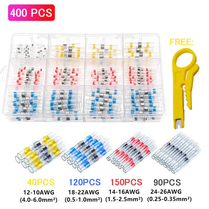 50/100/300/800pcs Practical Electrical Waterproof Seal Heat Shrink Butt Terminals Solder Sleeve Wire Connectors