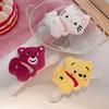 Cute Plush Clip Hair Accessories For Girls Strawberry Bear And Winnie The Pooh Cat Styles