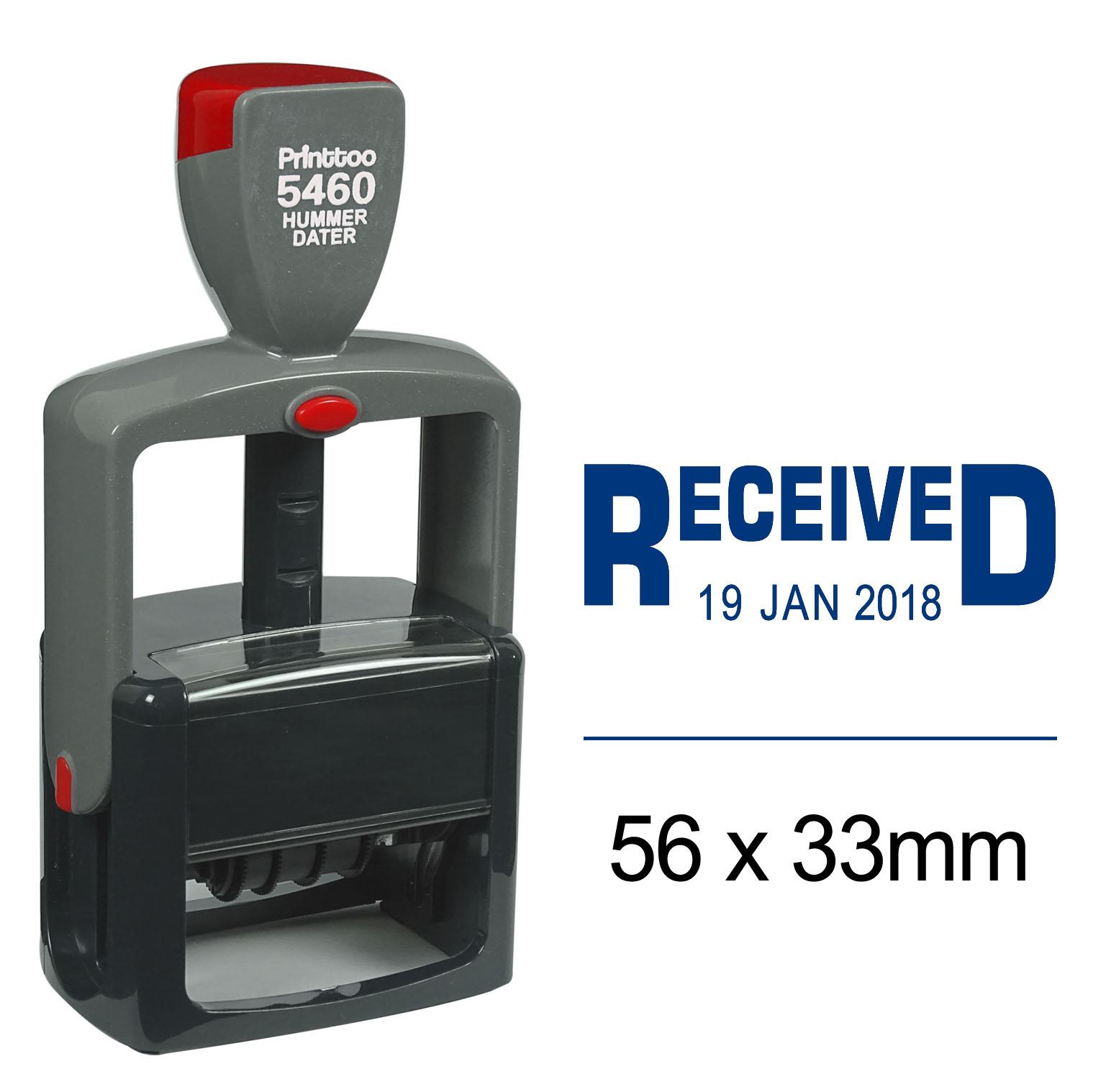 

Printtoo Office Stationery Self Inking Heavy Duty Dater Stamp With Received Text Date Rubber 56 mm x 33 mm.(Approx) синій