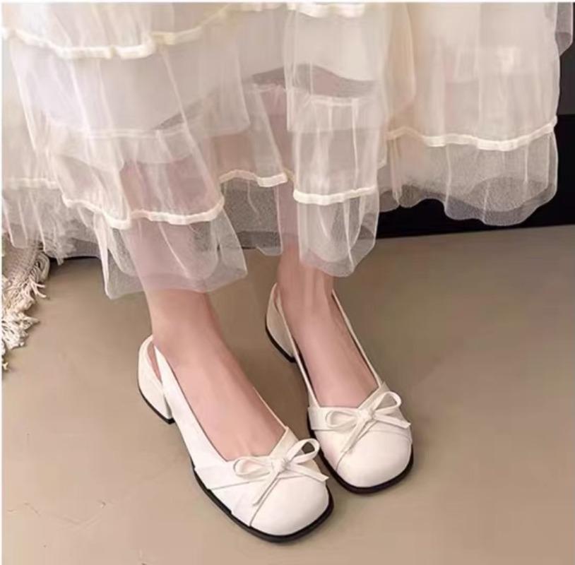 Fashion 2025 New Fashion Bow Design Baotou Women's Sandals Open Toe Low Heels Sandals Summer Ankle Strap Party Shoes Women