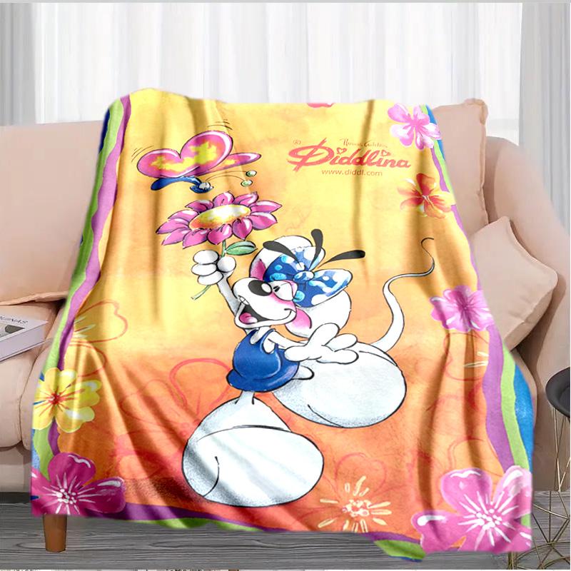 Diddl Liebe und Freundschaft in Pastell Decke Geeignet für Sofas, Betten, Büros und Camping - Perfektes Geschenk für Halloween Weihnachten