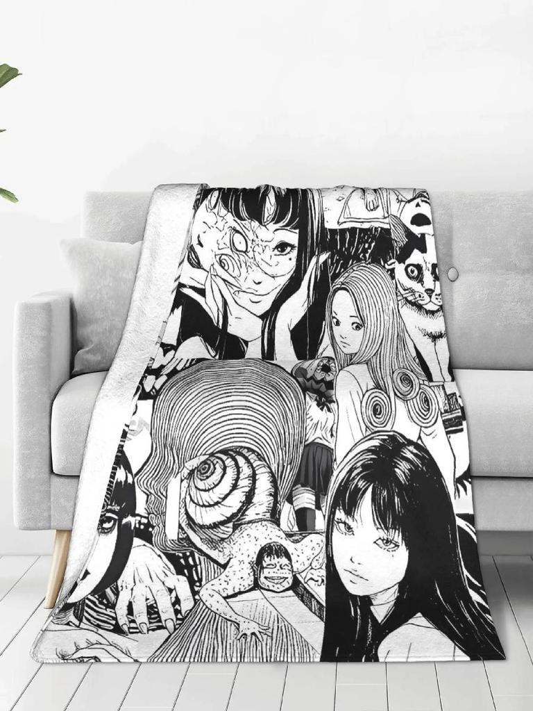 Tomie Junji Ito Blanket Soft Warm Throws for Winter Bedding Child Couch Chair Pattern Ideal for Bedspread