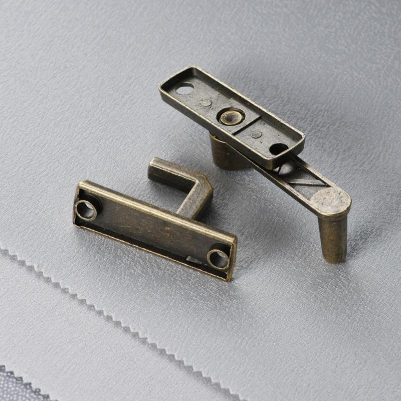 Elegante Serratura a Scatto in Bronzo Antico Maniglia Serratura Scorrevole per Finestre e Porte per Scatole Portagioielli in Legno Fatto a Mano