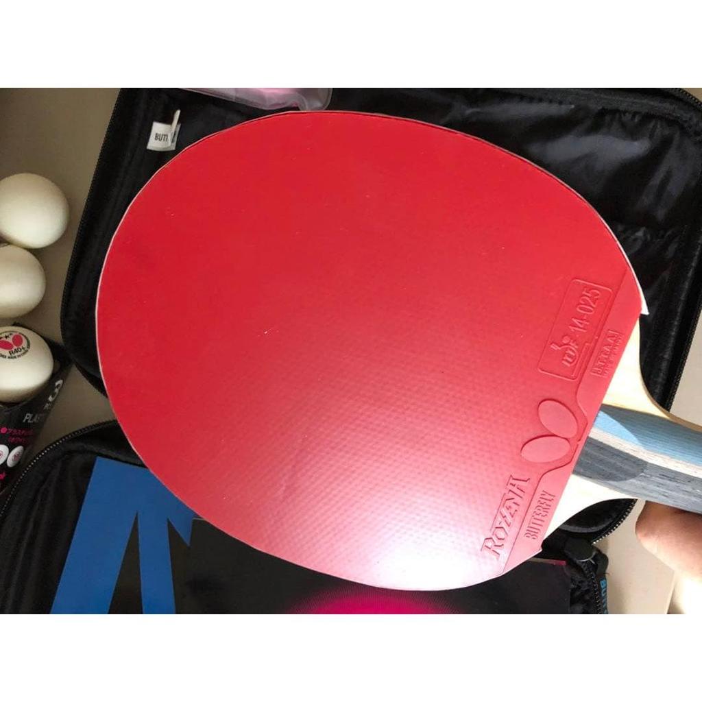 Used Butterfly Table Tennis Racket Set with Rubber, Ball and Case