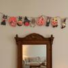 Vintage Halloween Wood Banner Spooky Pumpkin Skull Owl Witch Black Cat Hanging Bunting Garland for Farmhouse Horror Party Wall Decor