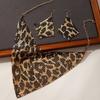 Set di Orecchini e Collana 2 Pezzi/Set, Collana Regolabile con Stampa Leopardo Dorata, Set di Orecchini a Gancio per Donna, Accessori con Stampa Animalier per Feste Festival