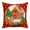 New Style Pillow Case Christmas Letter Decoration Gingerbread Man Print Linen Sofa Bedside Pillow Case