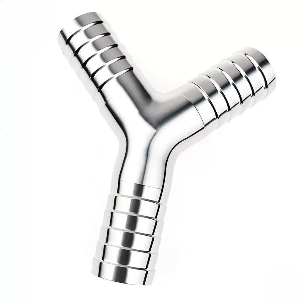 8 12.7 16 19 25 32 38 45 51 -108 mm SUS 304 316 Stainless Steel Hose Barb Y Shape Tee 3 Ways Sanitary Pipe Fitting Connector