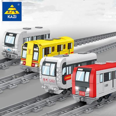 City Train Train Train Subway Scene Assembling Blocks Boy Assembling Toy Gift