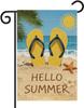 Nanafast Hello Summer Garden Ag 12x18 Inch Double Sided, Burlap Beach Ip Op Yard Ag, Summer Outdoor Decorative Ag