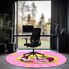 Princess Peach Printed Round Rug Carpet Chair Rug Area Rug Entryway Doormats,for Office Chair Living Room Bedroom Kitchen Room.