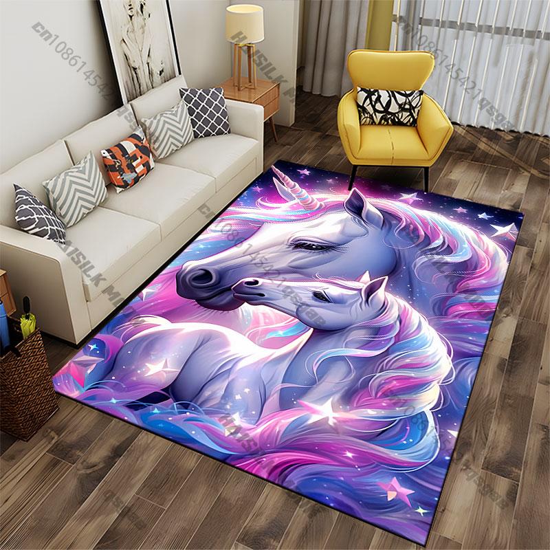 Magical unicorn bond cosmic beauty carpet Yoga living room room decor children's crawling mat doormat area rug games mat