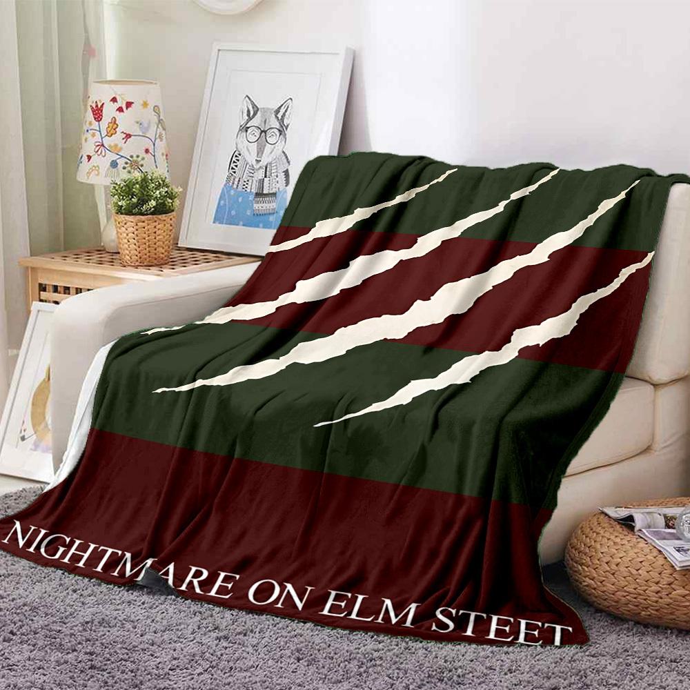 

1pc A Nightmare on Elm Street Flannel Throw Blanket - HD Printed Lightweight Soft Warm All-Season Blanket for Sofa, Bed, Travel, Camping 074 130cmx150cm
