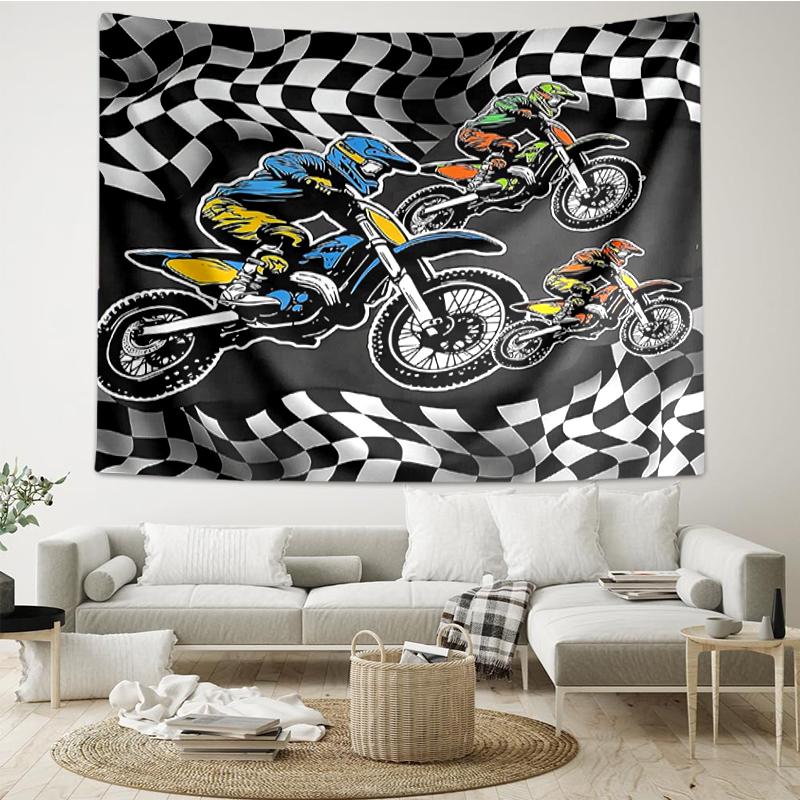 off-road-motorcycles Print Tapestry, Backdrop, Easy Setup, Ideal for Bedroom, Office & Living Room, with Aesthetic Wall Hanging Decor.