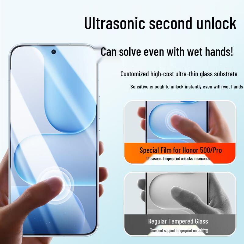 Smorss Pack de 2 Protections d'Écran en Verre Trempé HD pour Honor 500/500 Pro