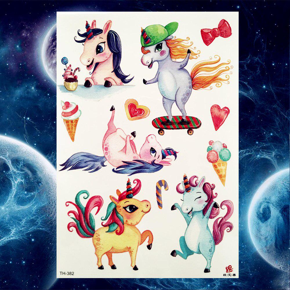 1pz Acquerello Bambini Cartoni Animati Adesivi Unicorno Panda Tatuaggi Temporanei Carini Fenicottero Cavallo Tatuaggi
