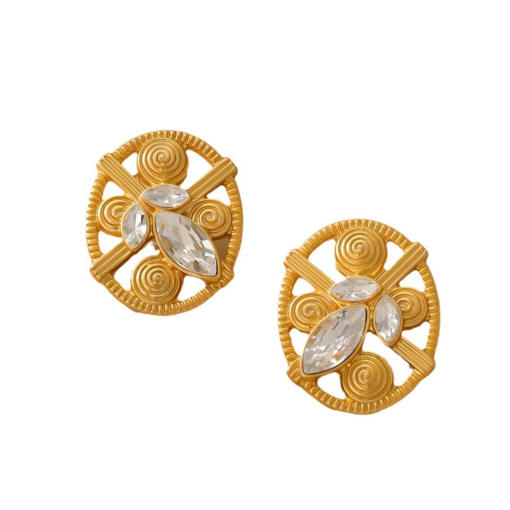 Medieval Vintage Luxury Vintage Clover Oval Earrings Vintage Earrings Earrings