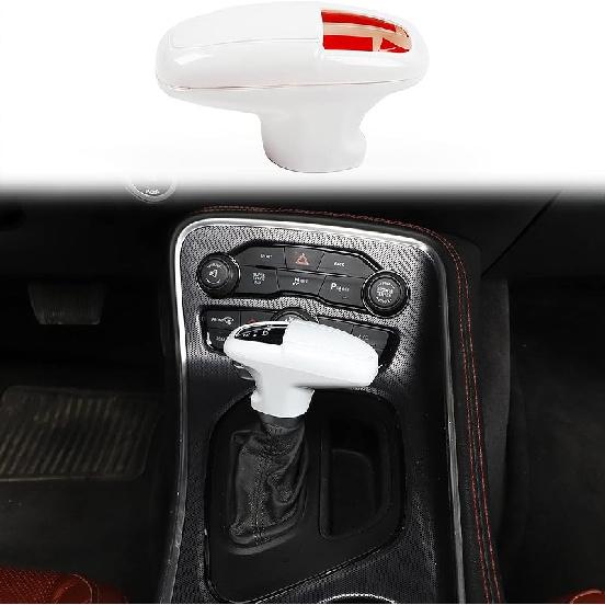 Voodonala For Challenger Charger ABS Carbon Fiber Gear Shift Shifter Knobs Cover Trim For 2015-2025+ Dodge Challenger Charger 2018-2025+ Durango