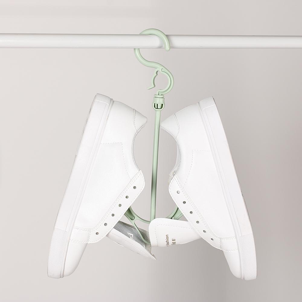Household Plastic Organizer Shoe Racks 2 Hooks Drying Hanger Storage Shelf