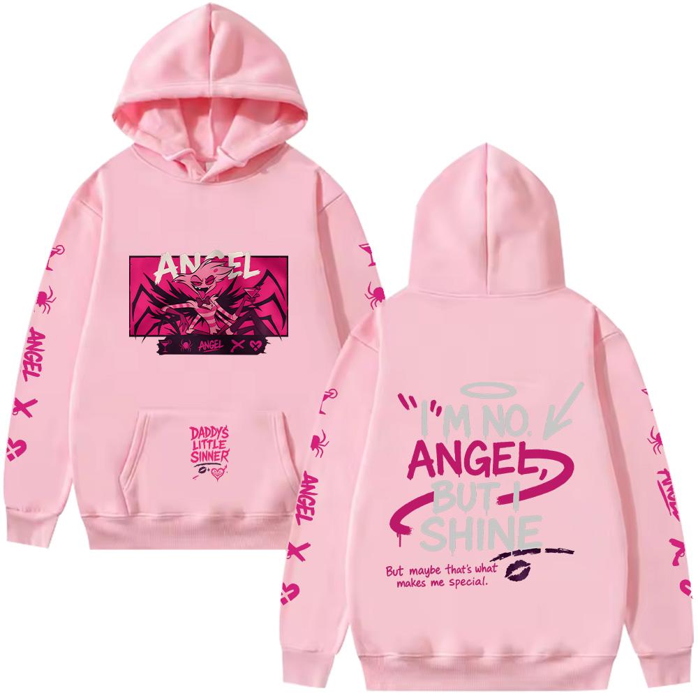 Angel Dust Hoodie Hazbin Hotel Harajuku Anime Pullovers Demoncore Unisex Streetwear Cute Edgy Imp Gift for Fan Streetwear Clothes