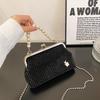 New Embroidery Shoulder Bags for Women Vintage Metal Handle Purse with Detachable Chain Strap Casual Bohemian Crossbody Handbags