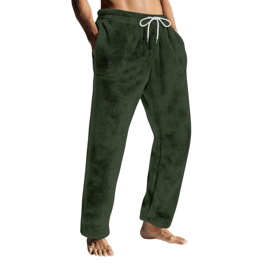 Herren Kordelzug Tasche Flanellhose Homewear Schlafhose