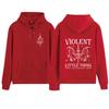 Violent Little Thing Zipper Hoodie Harajuku Pullover Tops Streetwear Fourth Wing Fan Gift V-Neck Sweatshirts Dragon Rider