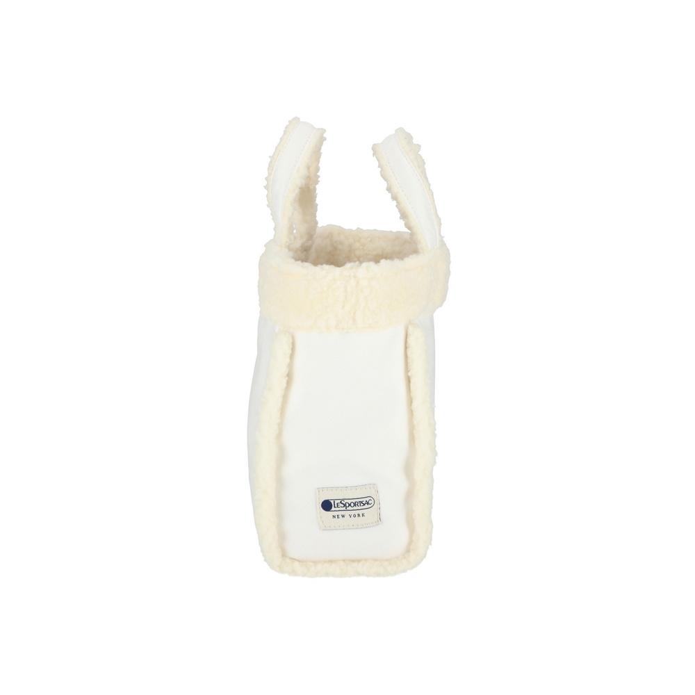 Lesportsac White Denim/Cream Sherpa Small Two-Way Denim Tote Bag [1559.La78]
