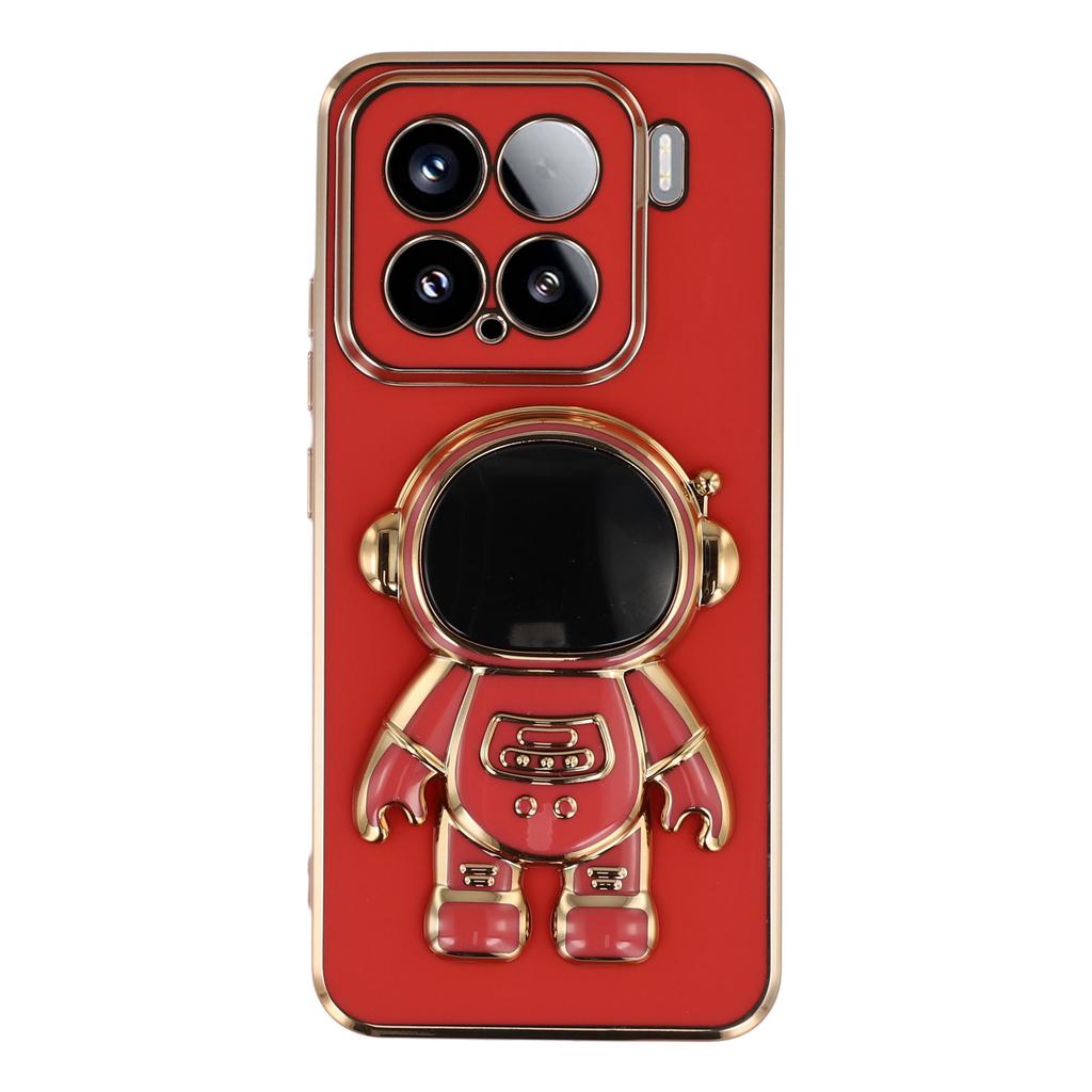 For Xiaomi 15 Case Electroplating Soft TPU Phone Cover with Astronaut Hidden Kickstand