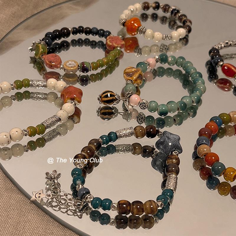 Summer 2023 Handmade Ceramic Beaded Bracelet In New Chinese Ethnic Style for Women