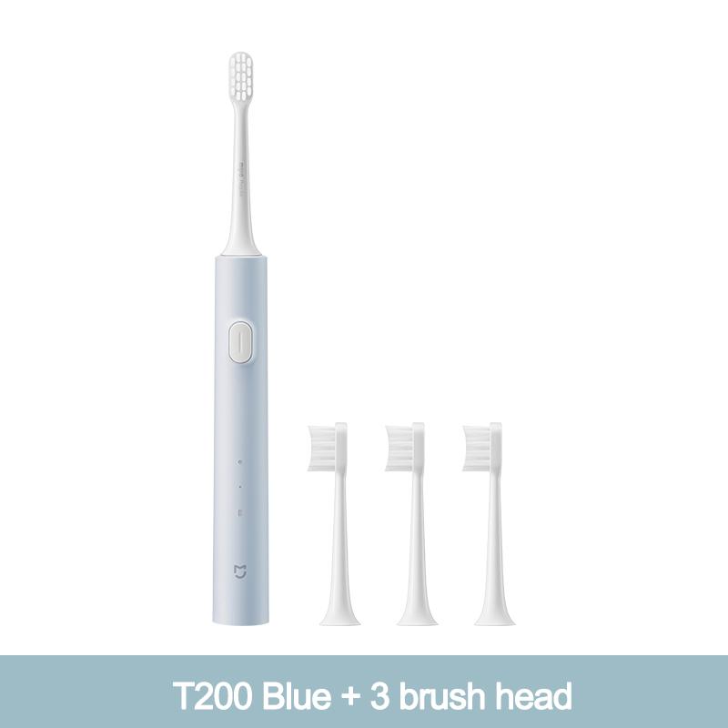 MIJIA T200/T200C Schall-Elektrische Zahnbürste, 2 Modi, 2 Bürstenköpfe, Aufhellende Zahnbürste, USB-C 25 Tage Akkulaufzeit, IPX7 Wasserdicht
