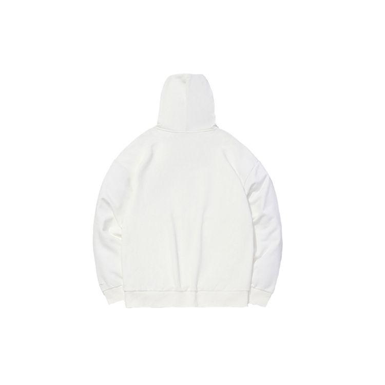 Li Ning Pullover Long Sleeve Hooded Knit Sweatshirt Men Sweatshirts Off-White AWDQ646-1