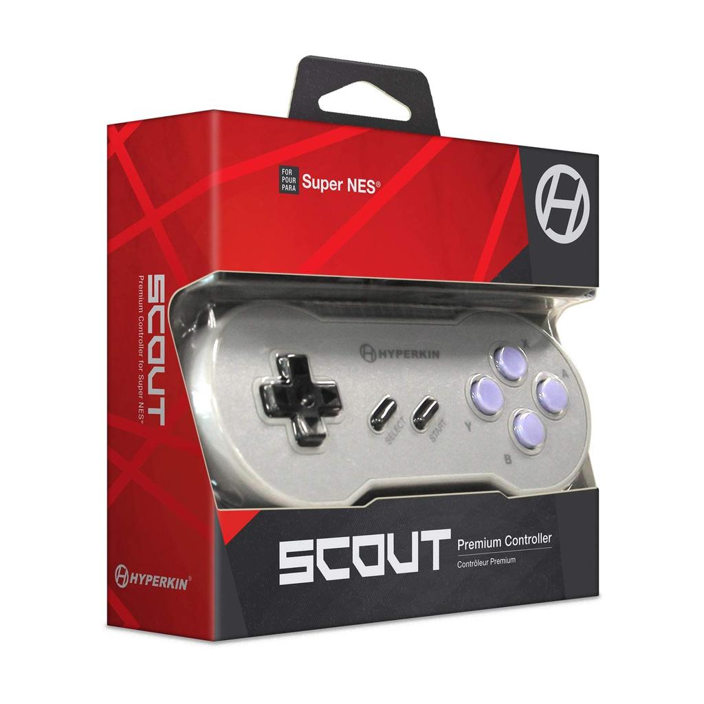 Hyperkin Scout Premium Gray Specially Built Comfortable Retro Controller Controller, SNES®/SFC® Controller, &