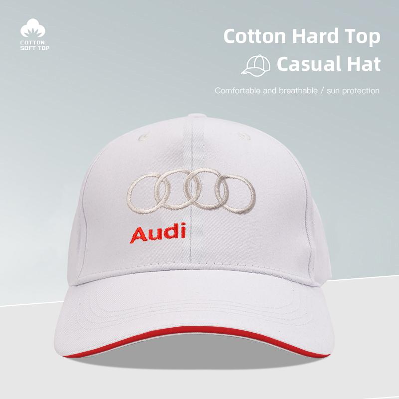 2026 Hot For Audi Car Emblem Embroidery Snapback Baseball Cap Spring And Autumn Outdoor Sports Adjustable Casual Hats Sunscreen Hat