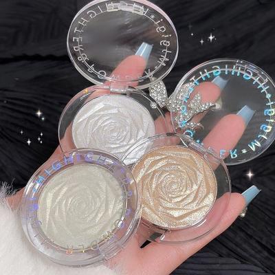 Rose Highlighter Palette Contouring Fine Shimmer Oogschaduw Neusschaduw Gezicht Lichaam Highlighting Aardappeltextuur voor highlighting of oogmake-up in laagjes
