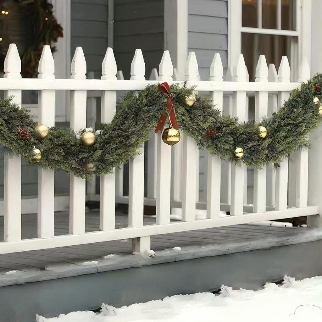 Christmas Garland Soft Weather-Resistant Festive Decoration Artificial Greenery Cedar Garland for Indoor Outdoor Fireplace