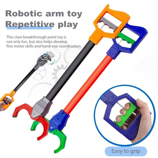 Kids Claw Grabber Toy Adjustable Plastic Robot Arm Pickup Tool Simulated Mechanical Hand Children Grabber Hand Interactive Toy