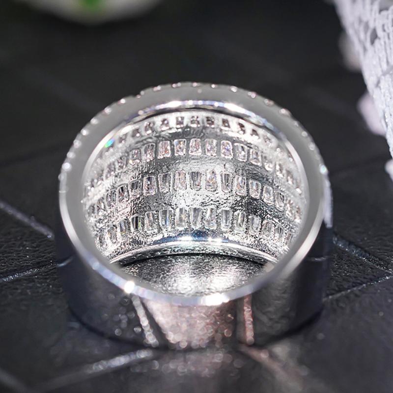 Huitan Charming Women Rings for Wedding Party Engagement Trendy Accessories Inlaid Bright Cubic Zirconia Silver Color Jewelry