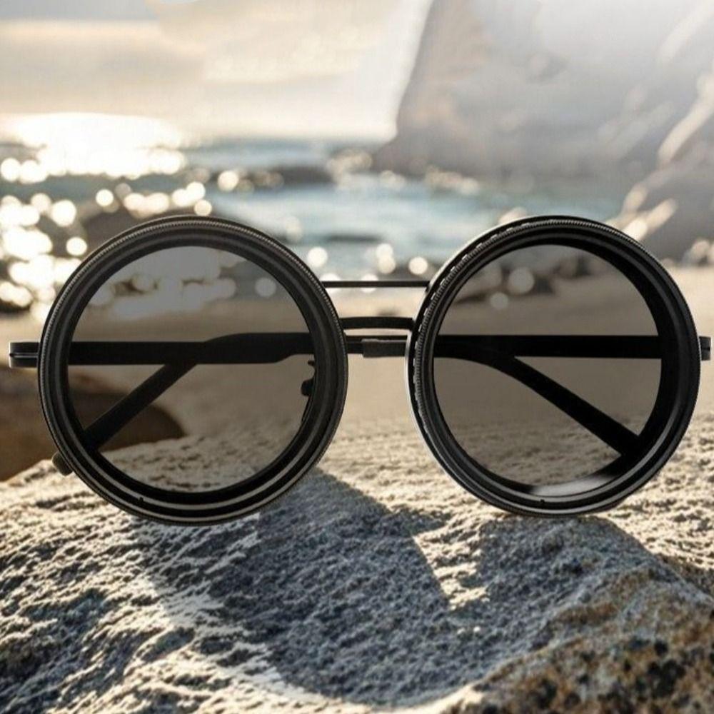 9 Level Dimming Fishing Sunglasses Round Anti-UV Glasses Clarity Polarized Sunglasses  Driving