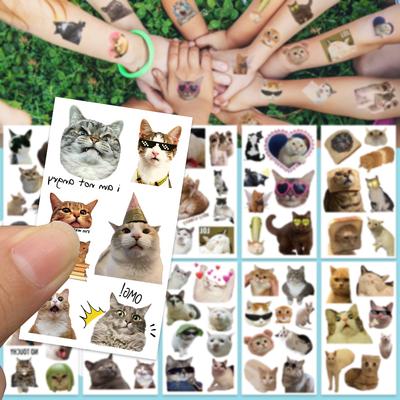 10 listů Kreslené Roztomilé Kočičí Výrazy Tetovací Samolepky Na Obličej Ruku Tělo Dočasné Vodotěsné Tetovací Samolepky Dětské Kreativní Dárky