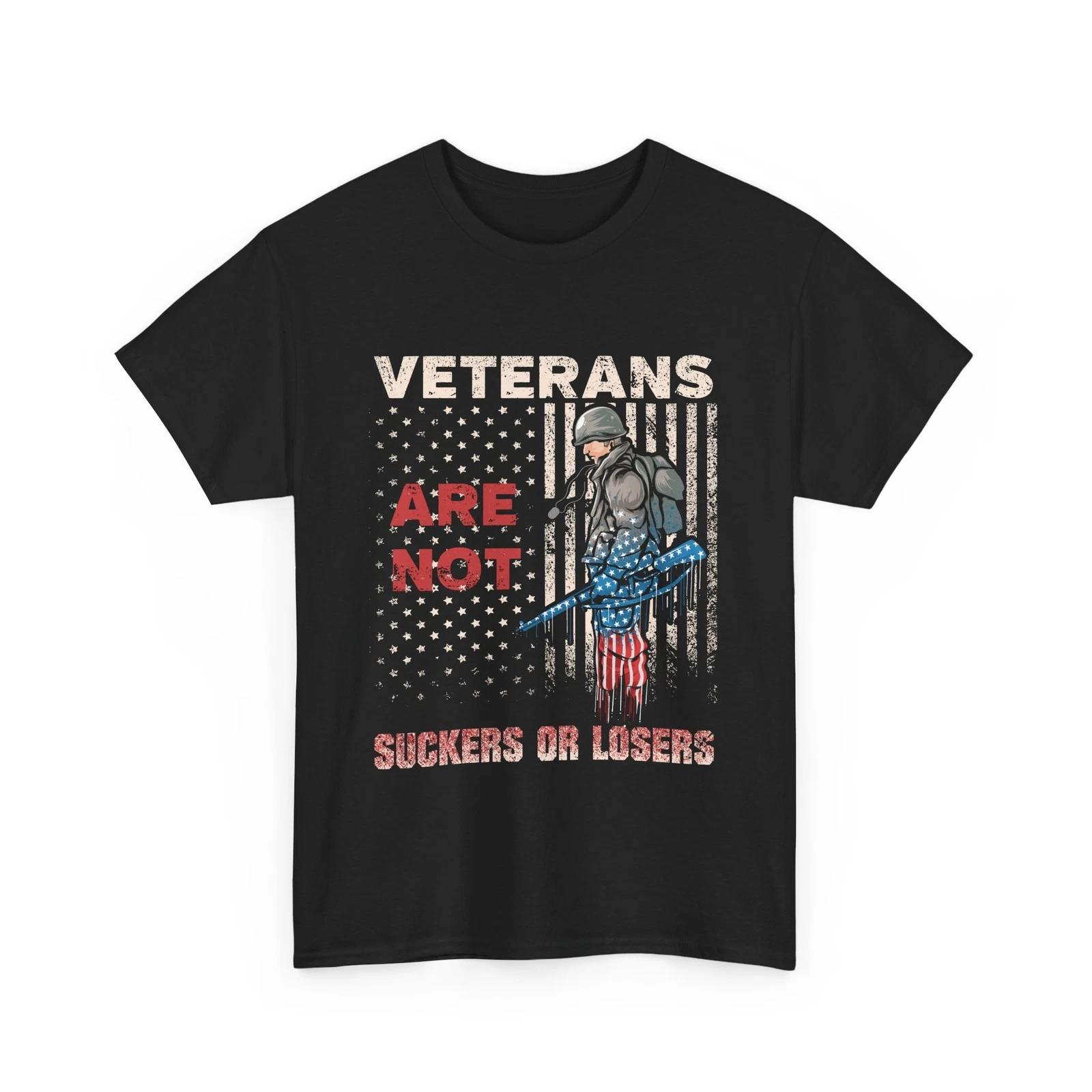 Veterans American Flag Shirt, Veterans Are Not Suckers Or Losers Vintage Shirt L