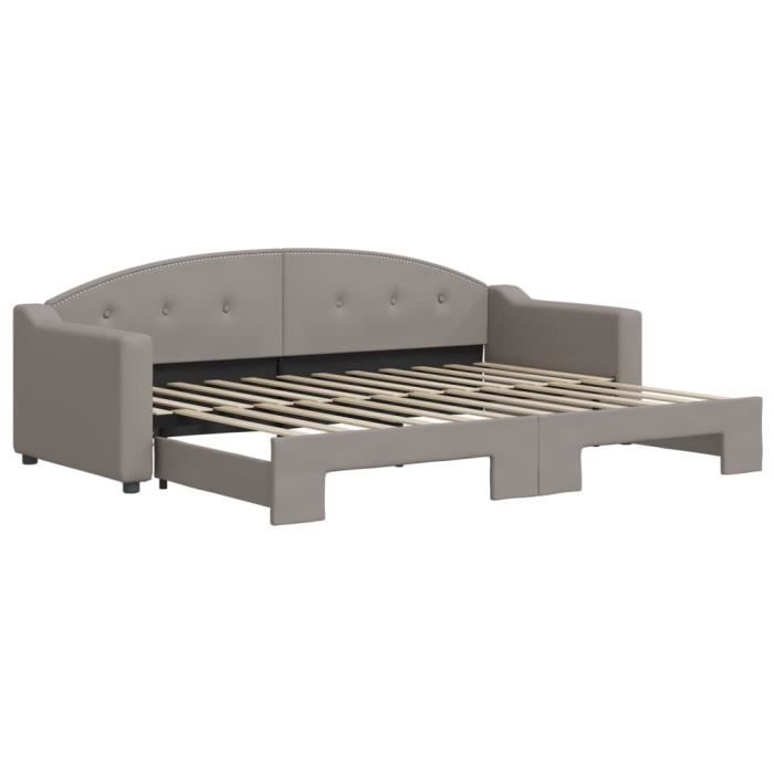 VidaXL Daybed with Trundle Bed Taupe 80x200 Cm Fabric 3197528