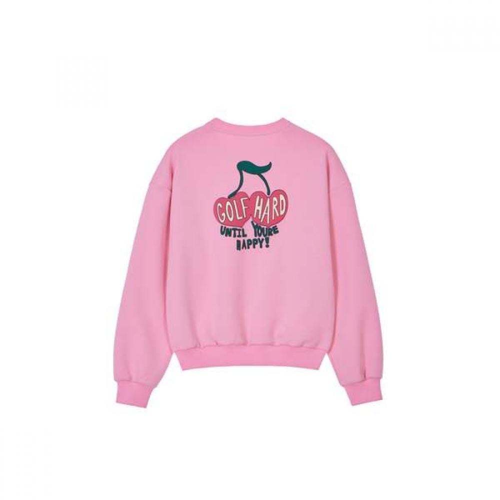 Goxo Cherry Golf Club Crew Neck Sweatshirt Pink