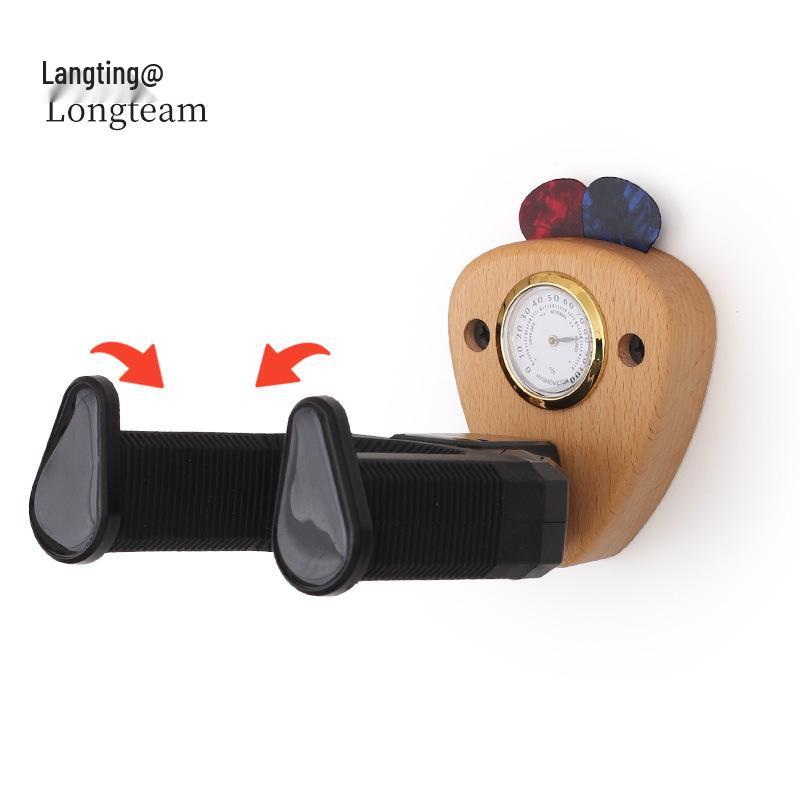 Beech Wood Guitar Hanger Wall Mount with Gravity Lock for Acoustic & Electric Instruments