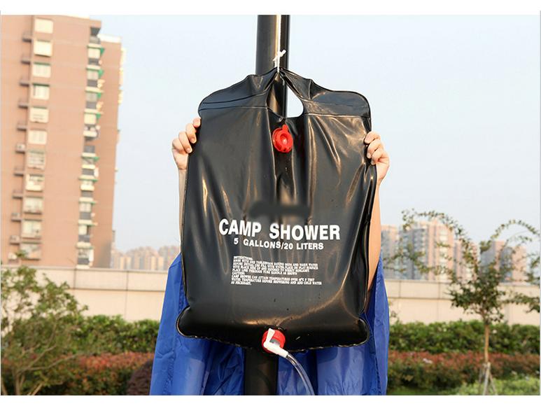 20L Portable Solar Shower Bag for Outdoor Use