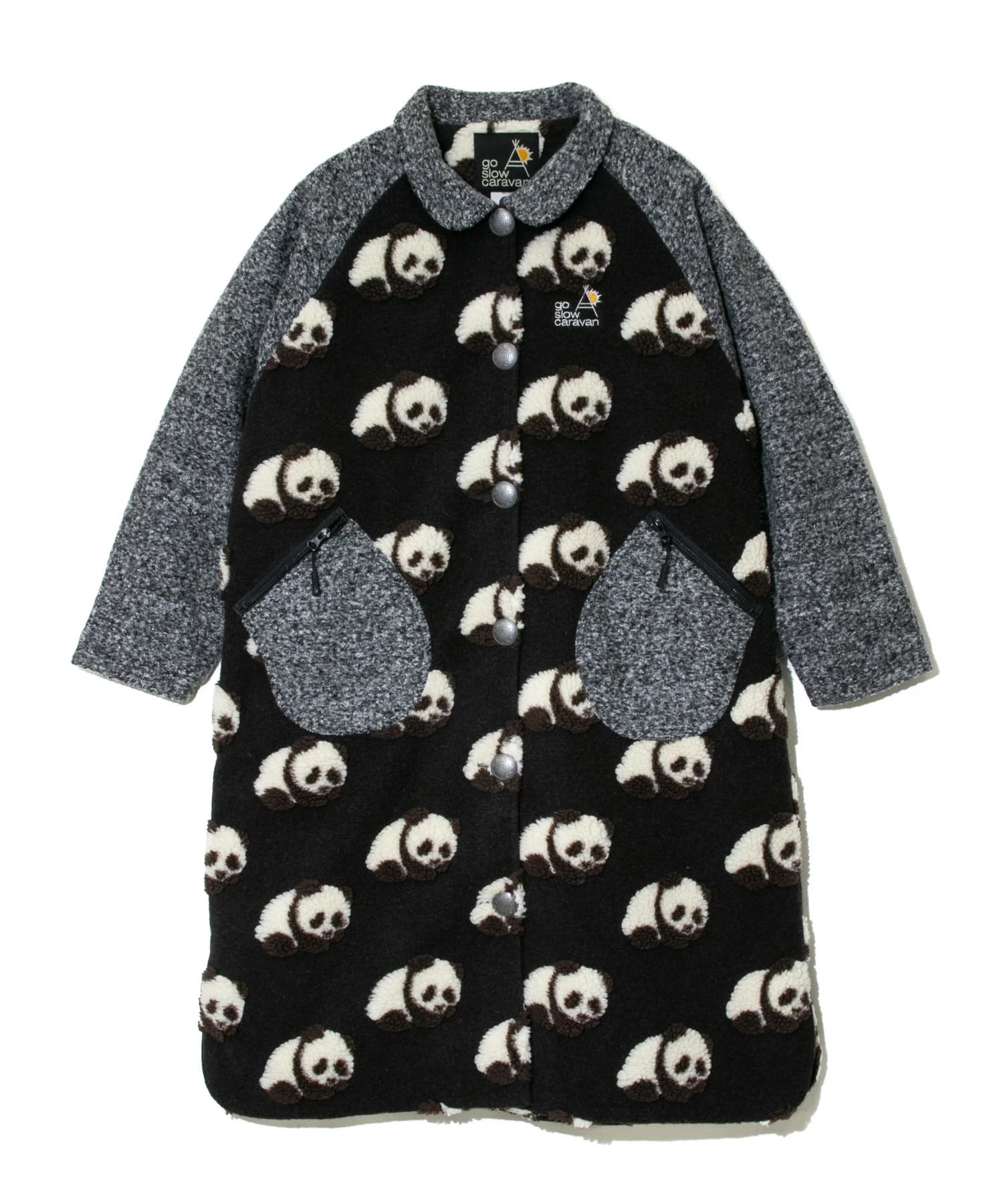 

[go slow caravan] 330213 Оригинальное жаккардовое пальто боа с кончо, коричневое, свободный размер